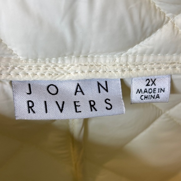 Joan Rivers size 2X Cream Quilted 3/4 Puffer Jacket - Picture 9 of 9